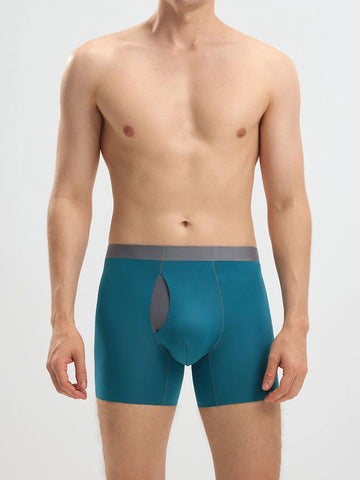 Second Skin Modal Boxer Briefs 6" in Peacock Blue - men’s modal boxer briefs